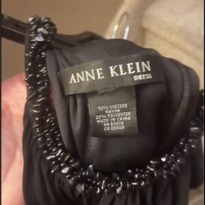 Anne Klein Black Dress with Beaded Details